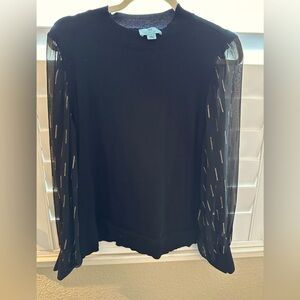 CeCe black and metallic blouse